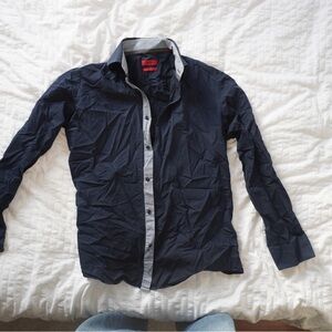 HUGO Dark Blue Shirt with Red Labels